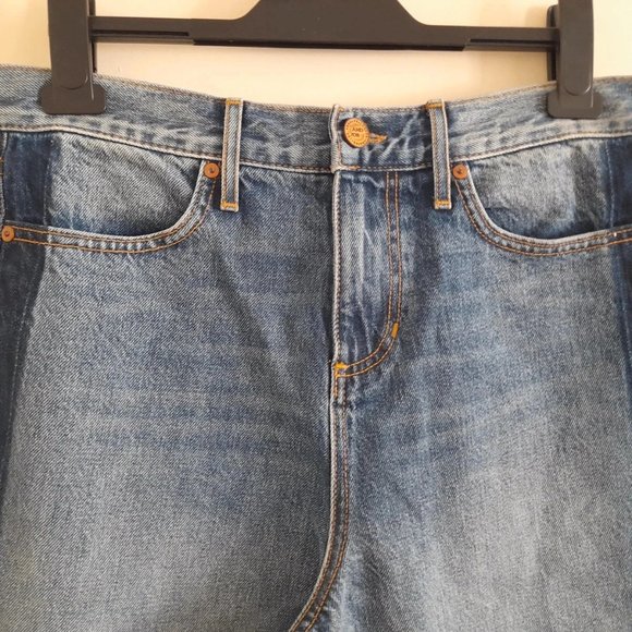 And/Or 28 UK 10 Selvedge Denim Westlake Wide Leg Cropped Jeans High Rise 2 Tone - Picture 3 of 12